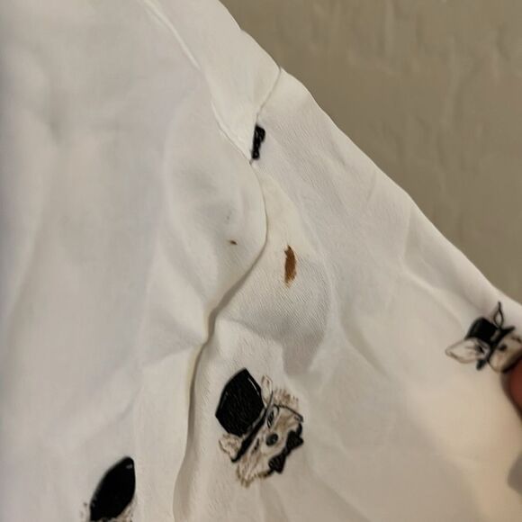 Torrid White Fox Rabbit Button Closure Semi Sheer Shirt - Picture 11 of 13